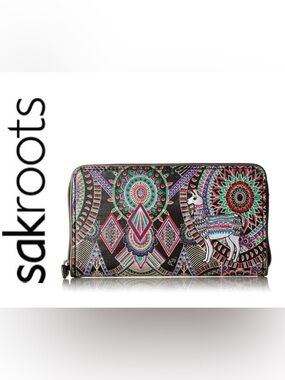 Sakroots Llama large zip wallet